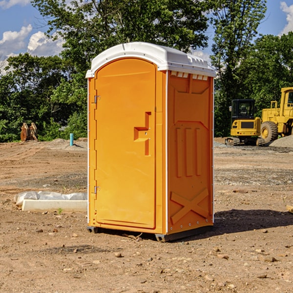 how often are the portable restrooms cleaned and serviced during a rental period in Searsmont